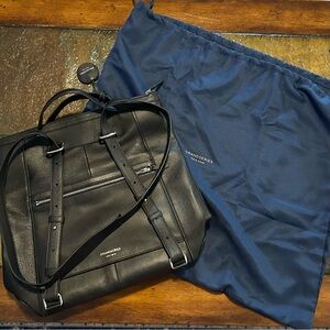 Cole Haan Grandseries Black Leather Backpack with protective bag - like new!